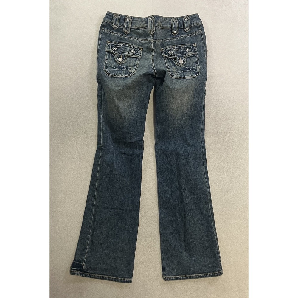 Vintage Rainbow Collection Jeans Women's Size 30x32 Blue Flare Leg Stitched Y2K